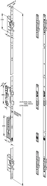 41.4318 : Serrature d'infilare électriques per porte antipanico E dormakaba  M-SVP 2200 DCW